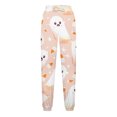 thumbnail image 4 of Womens Halloween 2025 Trendy Printed Sweatpants Elastic Waist Drawstring Color Block Pants Casual Streetwear Pants with Pockets,Pink,M, 4 of 5