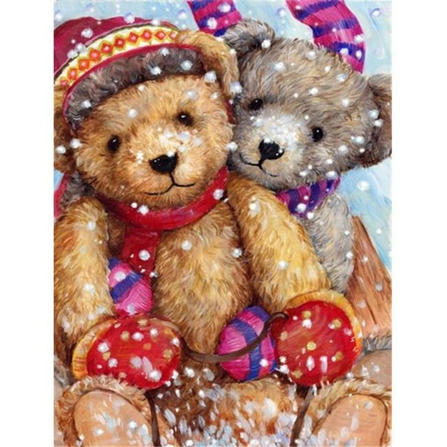 Carolines Treasures CDCO0461CHF Hiver Neige Nounours Drapeau Toile Maison Taille