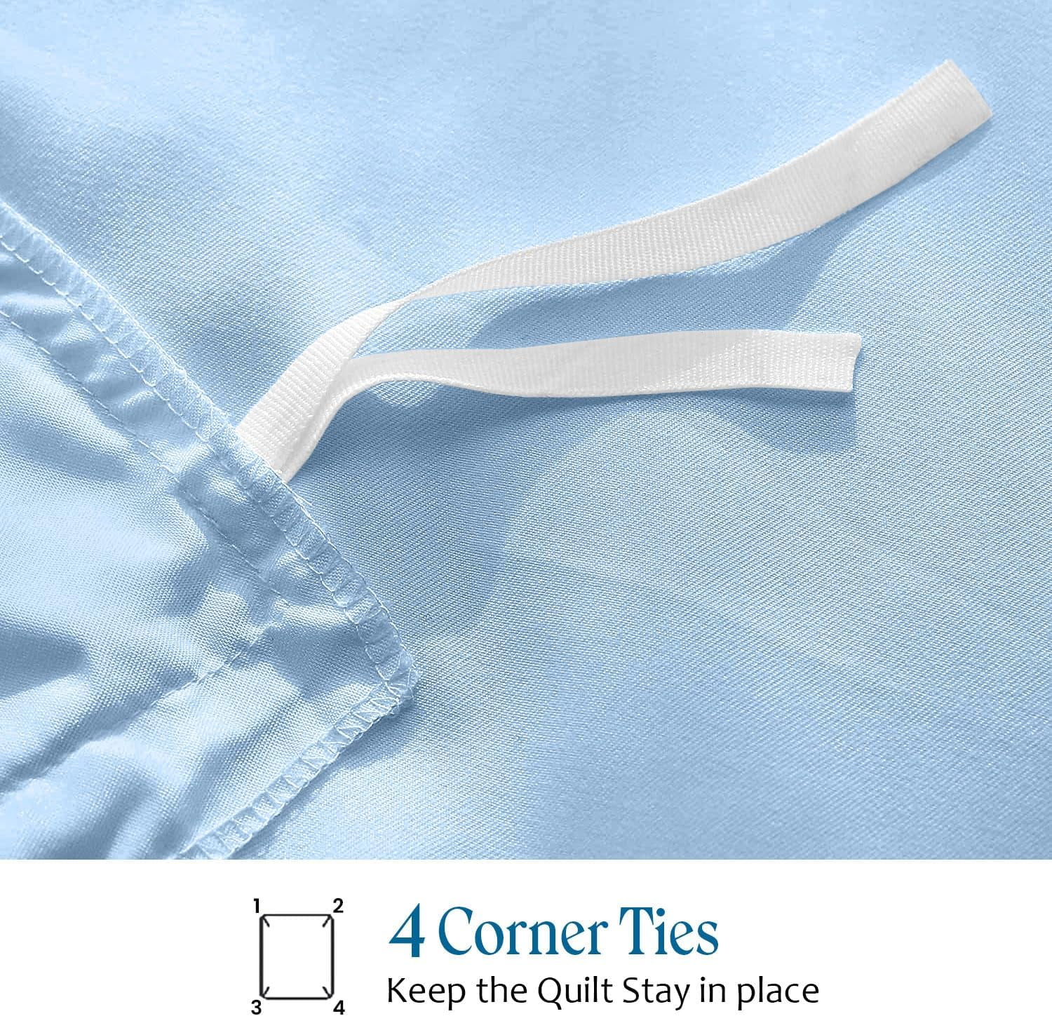 1000 TC 100% Egyptian Cotton Duvet Cover Zipper Closur Ultra Soft Durable and Fade Resistant Color Light Blue Solid size King