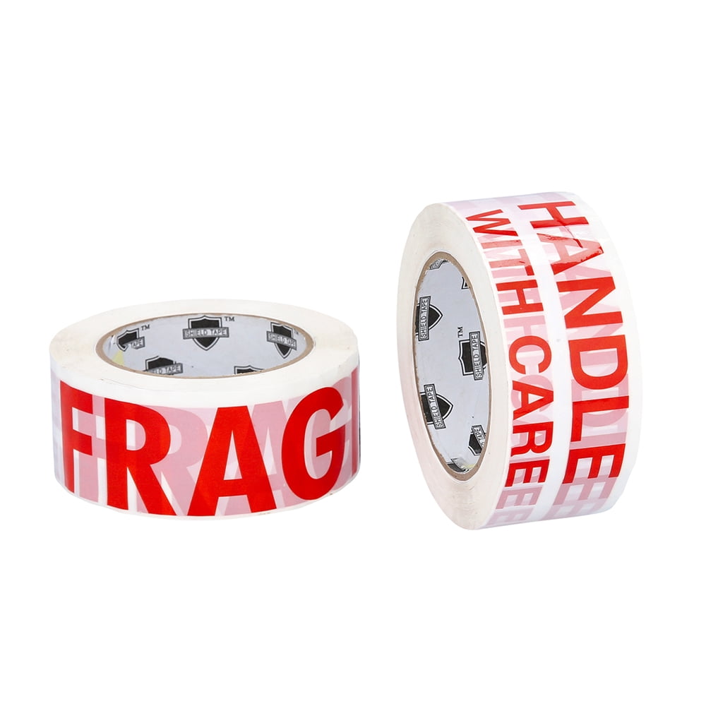 MMBM Fragile Printed Handle Packaging Tape, 36 Rolls, 1.88 Inch x 110 Yards