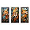 thumbnail image 2 of Designart "Tropical Tangle Orange Blue painting III" Abstract Collages Framed Wall Art Set Of 3 - Multi-Color Collages Frame Gallery Wall Set For Home Decor, 2 of 6