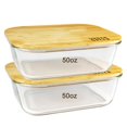thumbnail image 1 of Contenedor de Alimentos Urban Green Paquete de 2 de 1475ml con Tapa de Bambú, 1 of 7