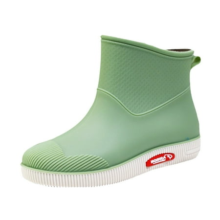 

Luiyenes Rainshoes Women Short Tube Plush Thermal Water Shoes Waterproof Shoes Fashion Women Rain Boots