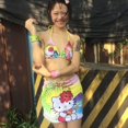 thumbnail image 1 of Sanrio-bañador Kawaii de Hello Kitty para niña, traje de baño pequeño y fresco, Vestido de playa, conjunto de Bikini, regalo, 1 of 5