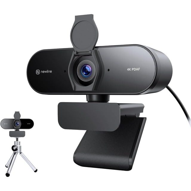 N newline 4K Webcam for PC, PDAF/CDAF Autofocus, 1080P@60FPS, 79° FOV, Auto Light Correction, 2 Noise Reduction Mics, Privacy Cover, USB-A, Streaming Camera for