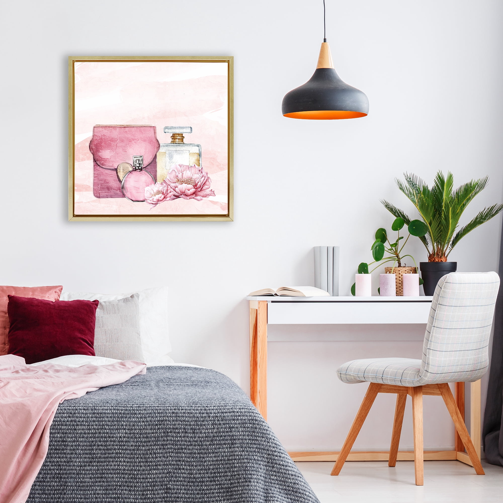 Stupell Industries Blush Glam Time Collection Gold Framed Floater Canvas Wall Art, design by Kim Allen