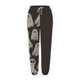thumbnail image 4 of Xmyrz Halloween High Waisted Pants For Women Stretch Athleisure Print Lace Up Bat Cartoon Sweatpants Winter Relaxation Lounge Pants Casual Trouser, 4 of 4