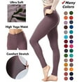 thumbnail image 4 of LMB Lush Moda Leggings for Women with Comfortable Yoga Waistband - Buttery Soft in Many of Colors - fits X-Small to X-Large, Mushroom, 4 of 6