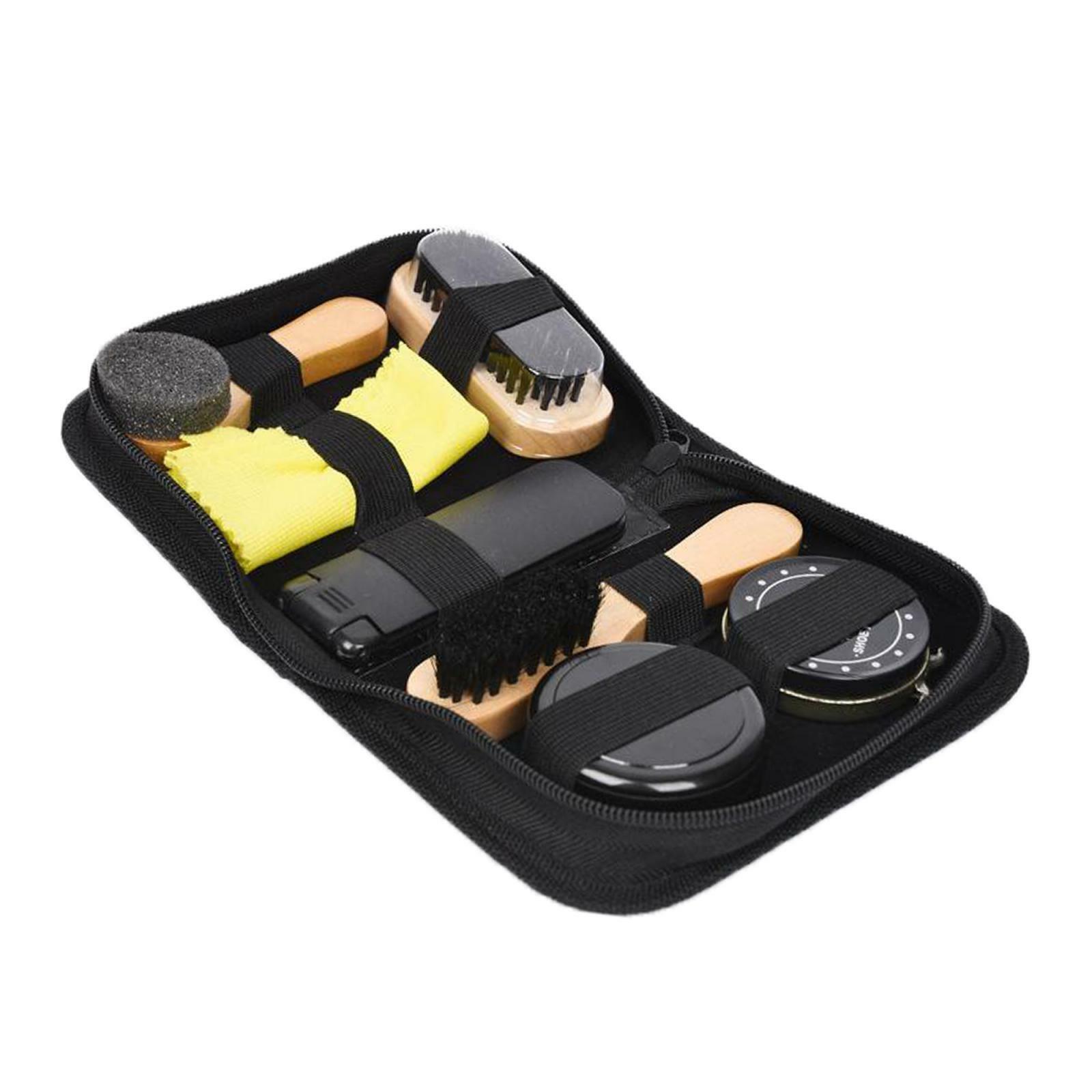 Shoe Shine Care Kit Neutral Horse Polish Brush Set Leather Shoes Boots
