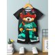 thumbnail image 3 of Conjunto de verano de 2 piezas con estampado de oso de dibujos animados para hombre, camiseta informal de cuello redondo para uso diario, pantalones cortos de playa para hombre para deportes al aire l, 3 of 5