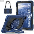 thumbnail image 1 of For Samsung Tab A9+ A9 Plus SM-X210 X110 A8 10.5 SM-X200 A7 Lite T220 Case Rotation Hand Ring Kids Stand Shockproof Tablet Cover Navy Blue Black Tab A8 10.5 inch, 1 of 6