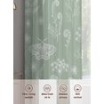 thumbnail image 3 of Sage Green Butterfly Botanical Semi Sheer Curtains 45 Inch Length 2 Panels Set, Summer Plants Line Art Sheer Kitchen Curtain Privacy Voile Window Curtain for Living Room Bedroom Rod Pocket Drapes, 3 of 4
