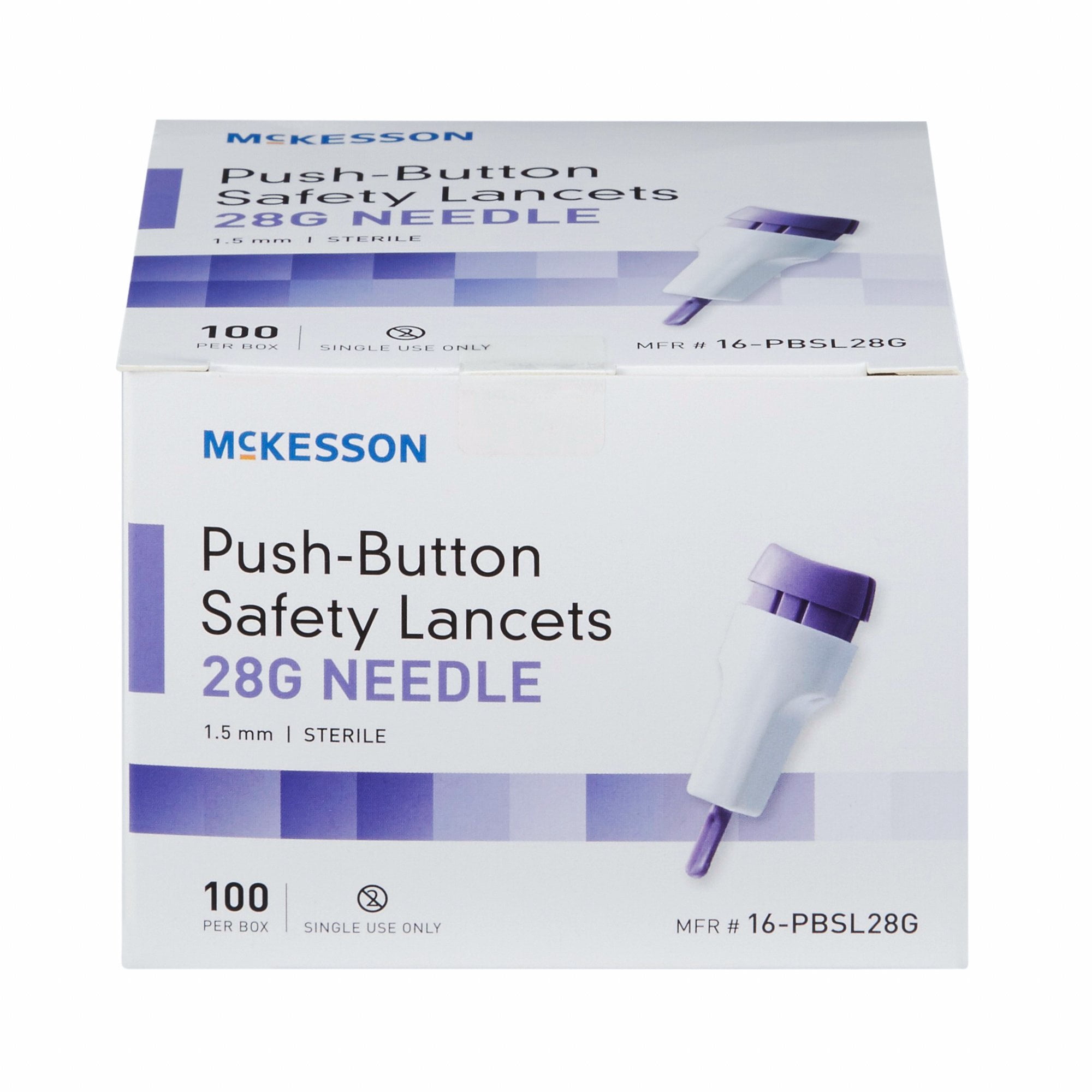 Buy McKesson Safety Lancets, PushButton Diabetes Lancet 28G, 1.5 mm