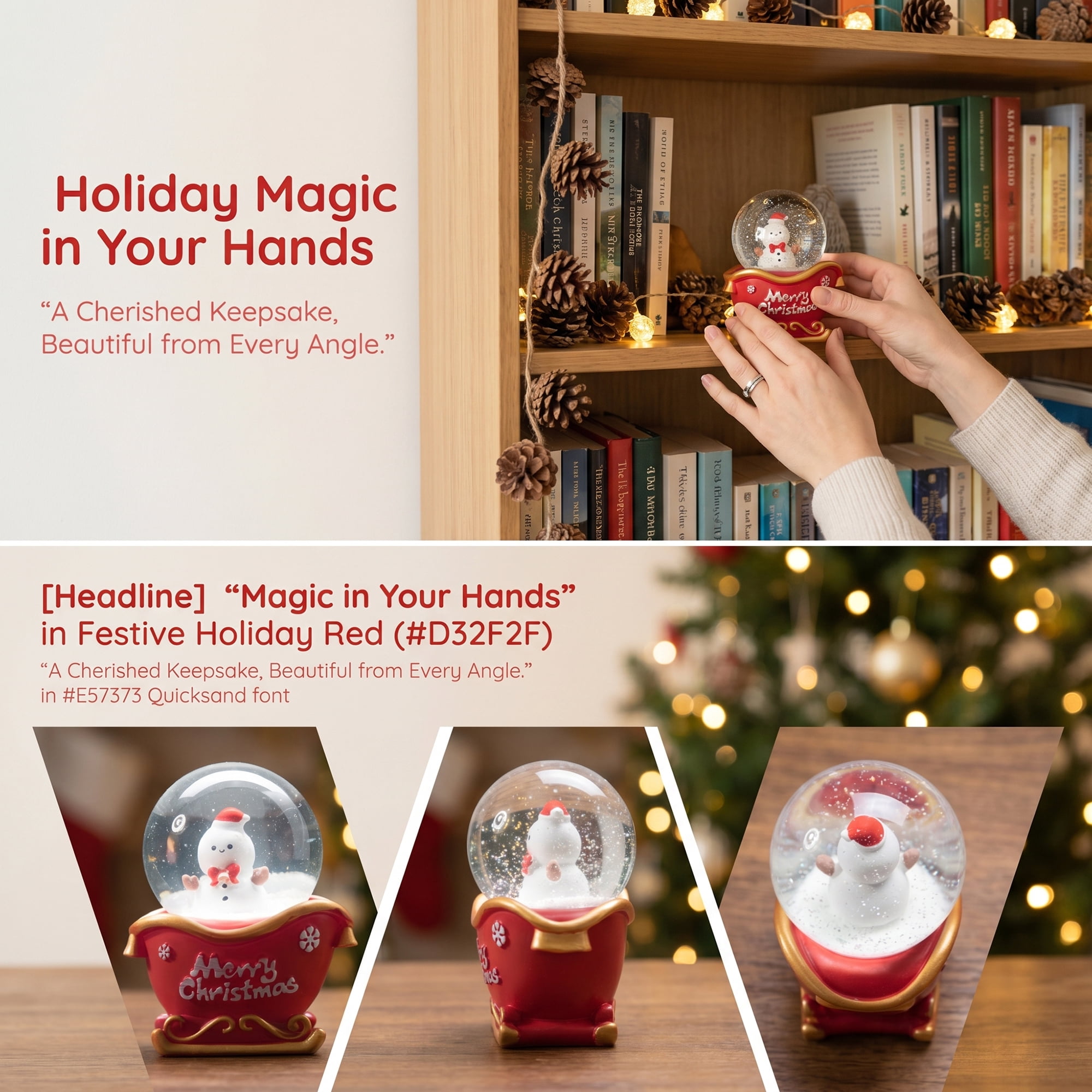 Unique Bargains Light Up Crystal Ball LED Glitter Snow Globe Red P 1.8" x 1.8" x 2.7"