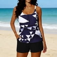 thumbnail image 3 of Amzcrzy Womens Tankini Bathing Suits 2026 Fashion Print Deep U Neck Two Piece Swimsuit with Built In Bra Adjustable Straps Top and Boyshorts with Pockets Modest Bathing Suit for Women @2 L, 3 of 6