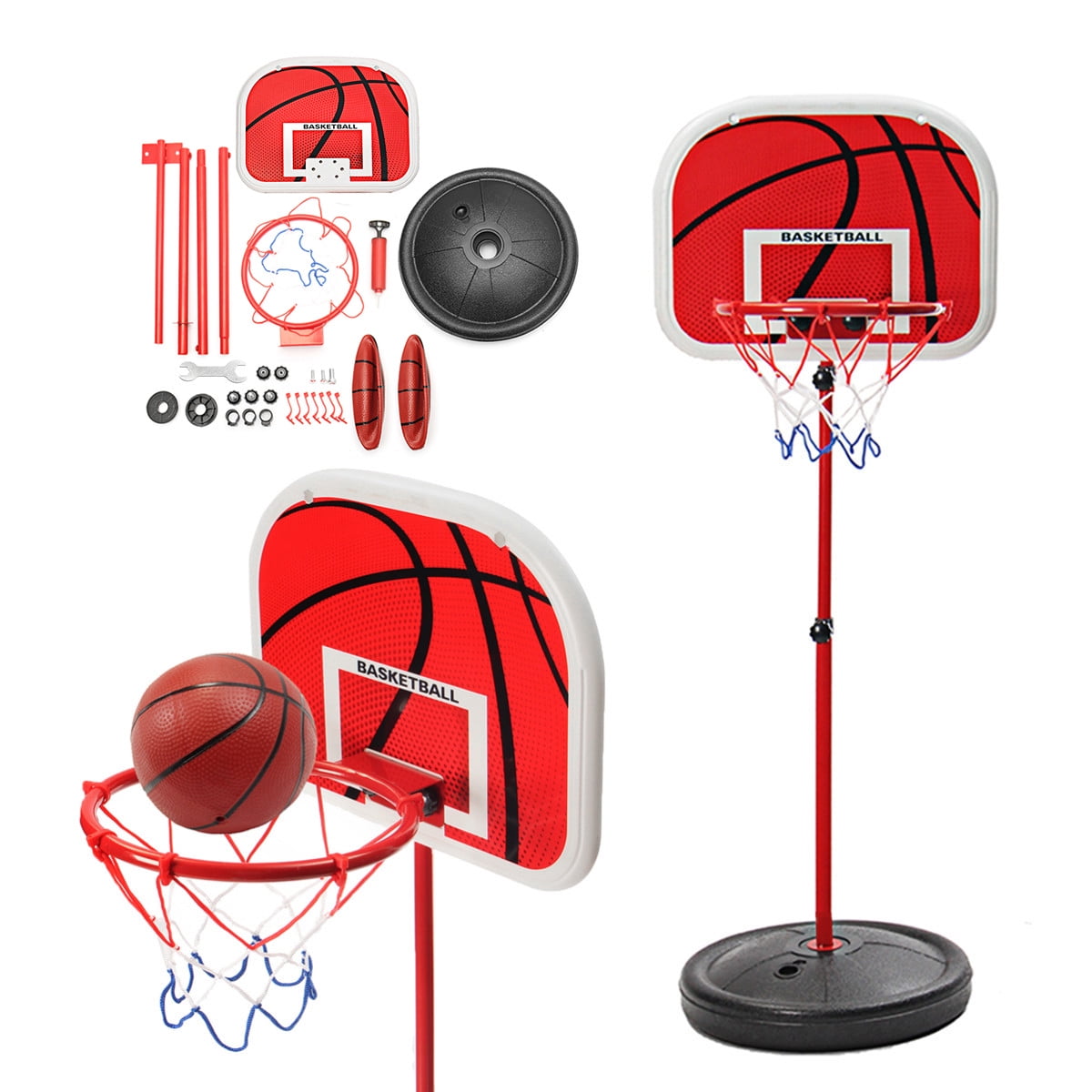 For 50-130cm Children Adjustable 73-170CM Basketball Hoop Kid Mini Basketball Stand Back Board & Hoop w 16cm basketball... by