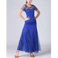 thumbnail image 4 of Glitter Waltz Modern Ballroom Wedding Dance Competition Wear Gowns Adult Blue, 4 of 5