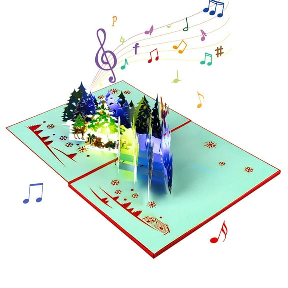 Portable Christmas Greeting Card Enchanting Musical Christmas Card With Effect And Lighting For Warm Wishes