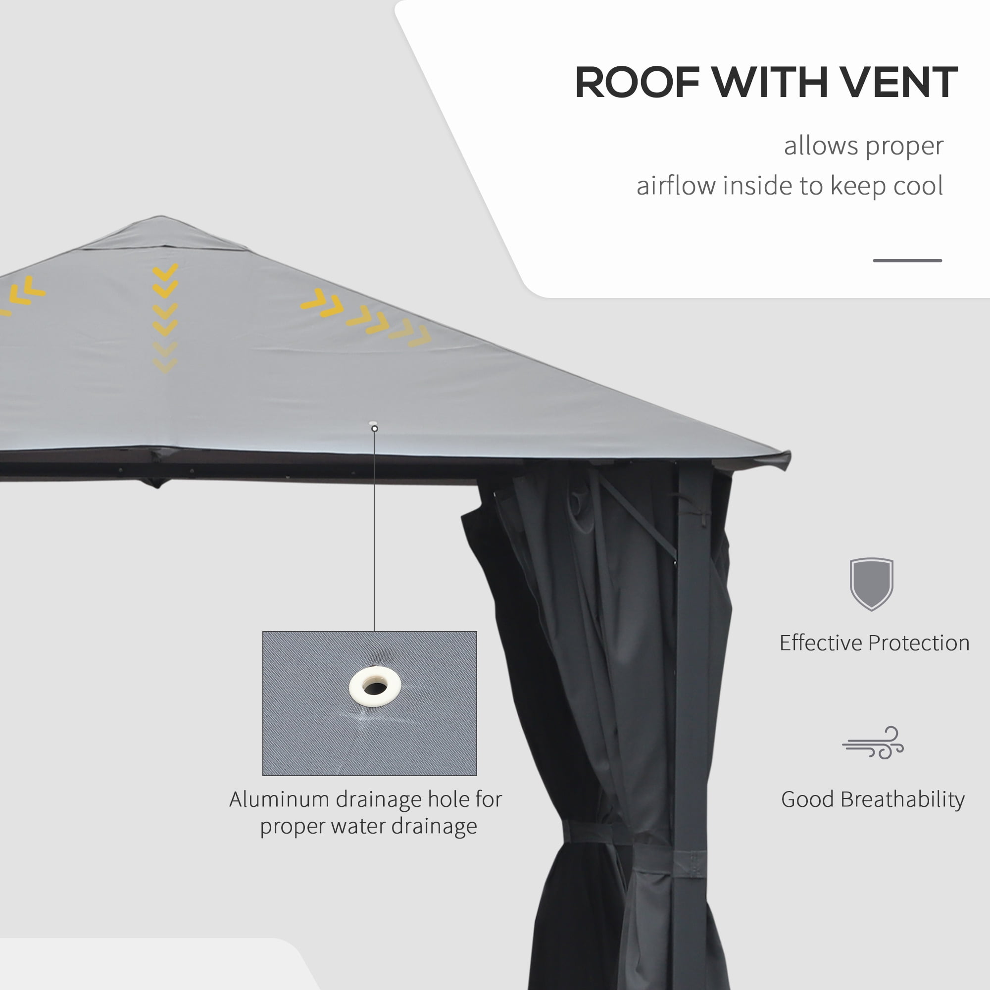 Outsunny 10' x 10' Screened Gazebo, Water-Resistant
