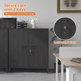 thumbnail image 5 of Metal Storage Cabinet 35.4”H Locking Storage Cabinet with 2 Adjustable Shelves and Doors, Black Small Storage Cabinet for Home School Office Garage (Black), 5 of 17