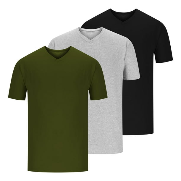 pstuiky Camisas de manga corta para hombre, Camiseta de manga corta con cuello redondo, informal, lisa, de 3 piezas, para hombre camisas casuales para hombre xxl