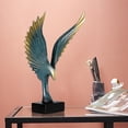 thumbnail image 4 of Estatua de ala de águila de resina de estilo retro, figuras para dormitorio, decoración de mesa, manualidades Azul, 4 of 9