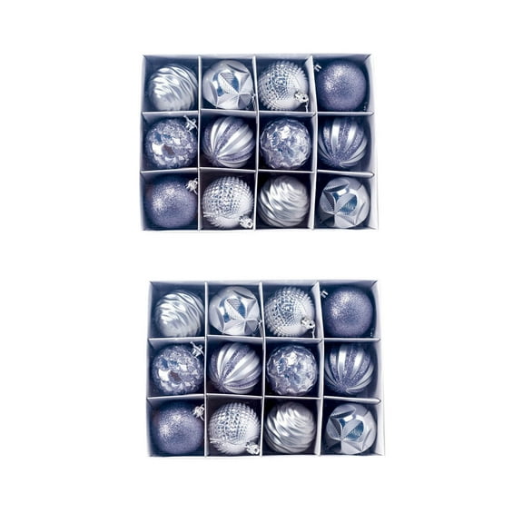 Up to 50% off! LSLJS Christmas Tree Ball Decorations for Xmas Tree, 24 Pcs 2.36 inch Sparkling Shatterproof Christmas Ball 6 Style Hanging Bauble Sphere Xmas Holiday Pendant Christmas Decorations