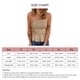 thumbnail image 5 of Top de tirantes para mujer, con frunces y dobladillo con volantes, corte ajustado, sin mangas, para verano, para citas diarias, playa, color beige S, 5 of 5