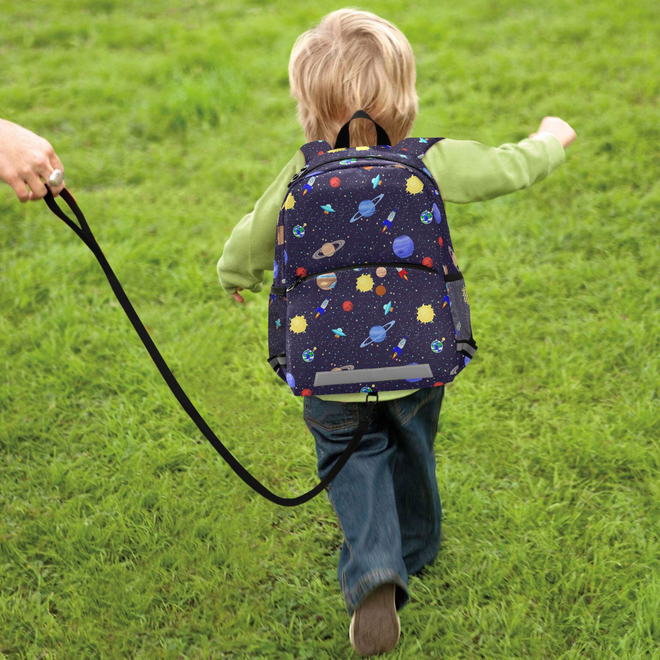 Mochila infantil de galaxia universo espacio para niños pequeños, edad 2-6, preescolar, niños y niñas, jardín de infantes, mochila de día 7