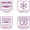 thumbnail image 6 of Sistema 3-Piece Food Storage Containers with Lids for Lunch, Meal Prep, and Leftovers, Dishwasher Safe, 1.6-Cup, Blue/Green/Pink, 6 of 6