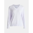 thumbnail image 5 of Time and Tru Women's Ribbed Panel V-Neck Sweater with Long Sleeves, Midweight, Sizes XS-XXXL, 5 of 5