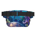 thumbnail image 3 of Adobk Sac Banane Carré à Double Couche Motif Tortue Dauphin Pieuvre sous-Marine pour Extérieur, Voyage, Sports - Sangle de Taille Réglable, Poches Zippées Durables, 3 of 9