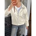 thumbnail image 4 of Leather Jacket Women Faux Suede Fall Fashion Coats Winter Outfits Clothes Tops Cream White M, 4 of 8