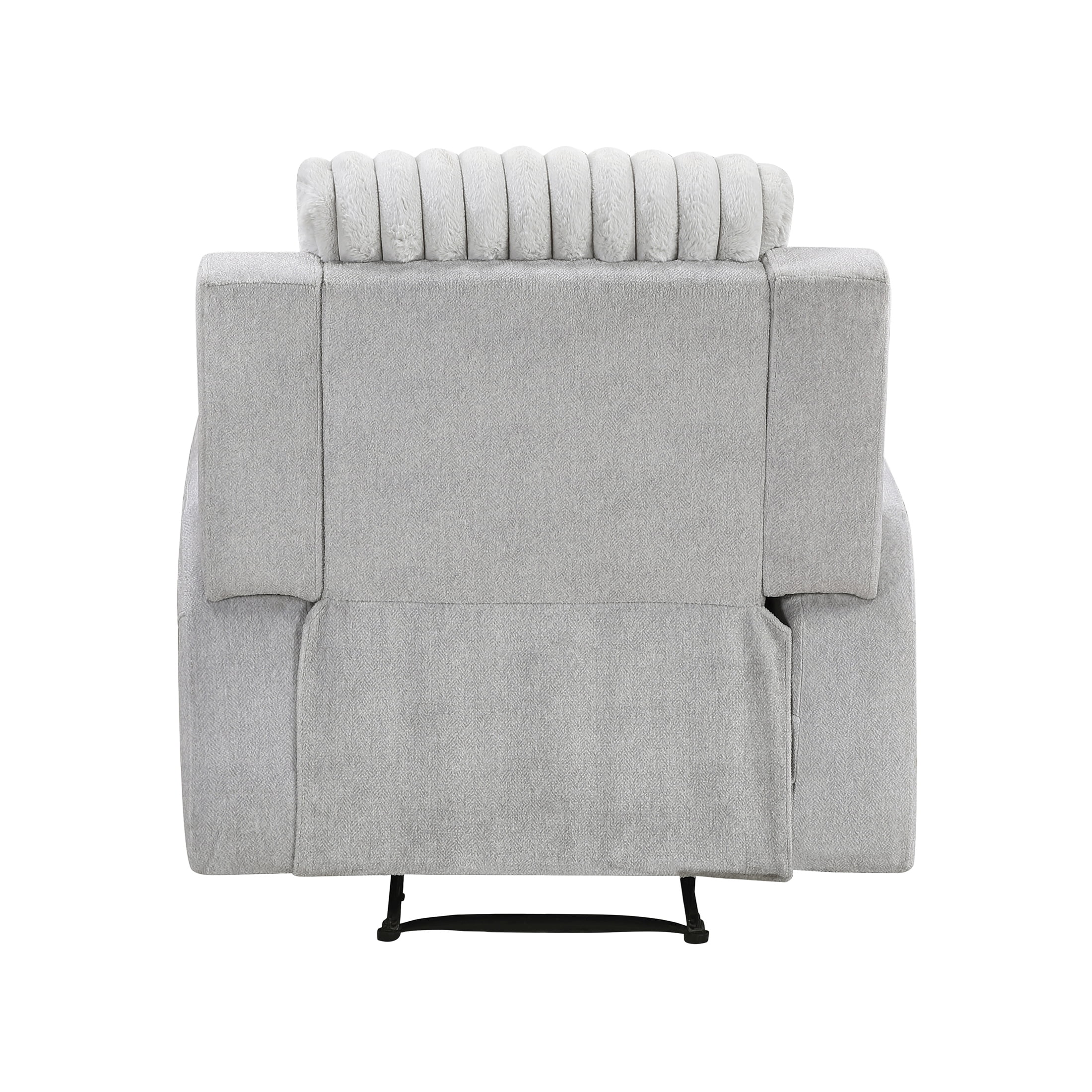 OakvillePark Emberlake Textured Microfiber and Corduroy Manual Reclining Chair, Light Gray