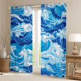 thumbnail image 2 of Castle Fairy Japanese Style Black Out Curtains,Ocean Waves Curtains Pack of 2 (42x63 Each), 2 of 6