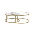thumbnail image 4 of Acme Furniture Shanish Nesting Table Set Engineered Stone Top & Gold, 4 of 6
