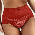 thumbnail image 3 of Bigersell Satin Panties Clearance Seamless Underwear Women G-Strings Panty Style P-1349 Nylon Period Panties Seamless Thong Briefs Mid Waist Women's Bikini Panties Red XXL, 3 of 4