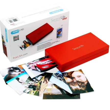 Portable Instant Mobile Photo Printer - Wireless Color Picture Printing from Apple iPhone, iPad Android Smartphone Camera - Mini Compact Pocket Size Easy Travel - SereneLife