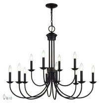 Livex Lighting - Estate - 12 Light Large 2-Tier Chandelier-29 Inches Tall and 36