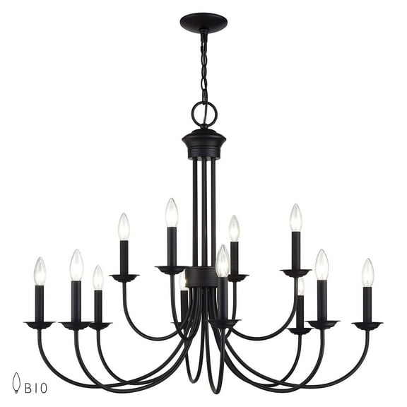 Livex Lighting - Estate - 12 Light Large 2-Tier Chandelier-29 Inches Tall and 36
