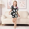 thumbnail image 6 of FORMRS Kids Short Sleeve Top and Pants Pajama Set Unisex Satin 2-Piece Sleepwear, Sizes 5-6Y, White Halloween Ghost, 6 of 8