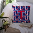 thumbnail image 3 of Letter T Football Harvard Crimson and Yale Blue Fabric Decorative Pillow, 3 of 4