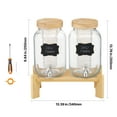 thumbnail image 6 of KFFKFF 2 Pack 1 Gallon Glass Beverage Dispenser with Wooden Stand, Stainless Steel Spigot & Infuser for Party Drinks, 6 of 9