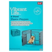 Vibrant Life 4-Panel Plastic Playpen for Pets, 24 Tall