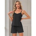 thumbnail image 2 of DARING DIVA Women's Jersey Knit V Neck Soft Casual Sleeveless Pajama Sets S Black, 2 of 7