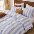 thumbnail image 6 of Rainbow Striped Duvet Cover Set Queen Size, 100% Cotton Bedding Set with Zipper Closure & 8 Corner Ties, Luxury Linen Like Bedding, Soft Breathable Comforter Cover for All Seasons, 6 of 12