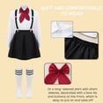 thumbnail image 5 of Rswnyirn Girls School Uniform Outfits Shirt Tops with Suspender Skirt and Bow tie Socks Schoolgirls Type A Black 110, 5 of 6