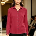 thumbnail image 5 of Karight Womens Button Down Shirts Cotton Oxford Shirt Dress Shirt Long Sleeve Work Blouses Tops with Pocket, 5 of 6