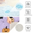 thumbnail image 3 of Yayeee Bath Rug for Bathroom Floor Non Slip Rectangle Fluffy Soft Absorbent Mat, 16"x24", Light Purple Halloween Black Cat, 3 of 7