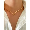 thumbnail image 3 of 1 Pce Collier Clavicule à Chaîne Géométrique Simple et à la Mode en Forme de V pour Tenue Décontractée Quotidienne de Style Collège pour Hommes, 3 of 4